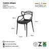Conjunto 8 Cadeiras Allegra Preta em Polipropileno - 7
