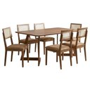 Ver imagem 1 de Mesa de Jantar Caju com 6 Cadeiras Estofadas Palmas Corino Kaki Ornar