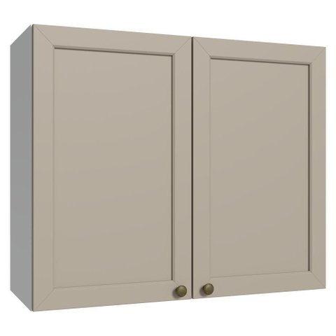 Armário Aéreo 80 cm 2 Portas Branco-Crema Vik Madesa Branco-Crema