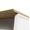 Ver imagem 7 de Mesa Escrivaninha com 135cm Industrial Tampo Chanfrado e Pés Metálicos Executive Macadâmia e Branco