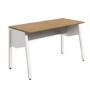 Ver imagem 1 de Mesa Escrivaninha com 135cm Industrial Tampo Chanfrado e Pés Metálicos Executive Macadâmia e Branco