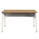 Ver imagem 4 de Mesa Escrivaninha com 135cm Industrial Tampo Chanfrado e Pés Metálicos Executive Macadâmia e Branco