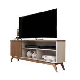 Rack Para TV até 55 Polegadas Pés em Madeira Maciça Retrô Malbec - 2