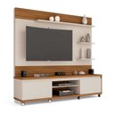 Ver imagem 2 de Estante para TV Home Theater Ripado até 70 Polegadas MDF 217x197cm Rodízios Cedro Off White Nature