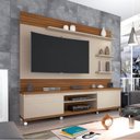 Ver imagem 1 de Estante para TV Home Theater Ripado até 70 Polegadas MDF 217x197cm Rodízios Cedro Off White Nature