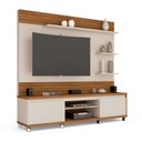 Ver imagem 2 de Estante para TV e Home Theater Ripado para TV até 70 Polegadas MDF 217cmx197cm Rodízios e Cedro