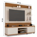 Ver imagem 3 de Estante para TV e Home Theater Ripado para TV até 70 Polegadas MDF 217cmx197cm Rodízios e Cedro