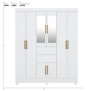 Ver imagem 4 de Kit Guarda Roupa Casal com Espelho 8 Portas Munique Cômoda Astral Branco
