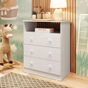 Ver imagem 1 de Cômoda Infantil Smim Peroba Branco em 100% MDF com 3 Gavetas