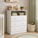 Ver imagem 3 de Cômoda Infantil Smim Peroba Branco em 100% MDF com 3 Gavetas