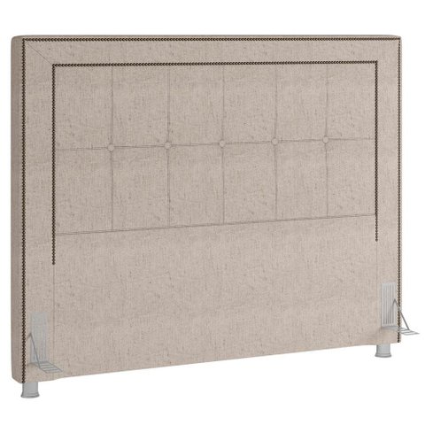 Cabeceira Cama Box Casal King 195 Cm P05 Atenas Linho Cru - Lyam Decor