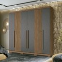 Ver imagem 3 de Guarda Roupa Casal 6 Portas Ripado Buriti com Pes Santos Andira