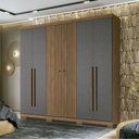 Ver imagem 2 de Guarda Roupa Casal 6 Portas Ripado Buriti com Pes Santos Andira
