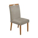 Ver imagem 1 de Cadeira de Jantar Madeira Maciça Cerejeira Premium Heloísa Linho Bege