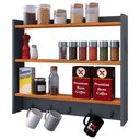 Ver imagem 1 de Armário Suporte Xícaras Armarinho Amélia Nicho Ganchos Organizador – Cinza/cinamomo – Rpm