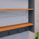 Ver imagem 3 de Armário Suporte Xícaras Armarinho Amélia Nicho Ganchos Organizador – Cinza/cinamomo – Rpm