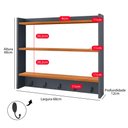 Ver imagem 5 de Armário Suporte Xícaras Armarinho Amélia Nicho Ganchos Organizador – Cinza/cinamomo – Rpm