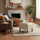 Ver mais imagens de Puff Decorativo Verso 45x51 cm Pes Madeira Courino Tcs 725 Moll