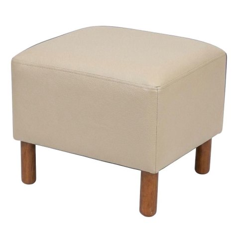 Puff Decorativo Verso 45x51 cm Pes Madeira Courino Tcs 725 Moll