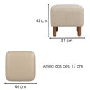 Ver imagem 3 de Puff Decorativo Verso 45x51 cm Pes Madeira Courino Tcs 725 Moll