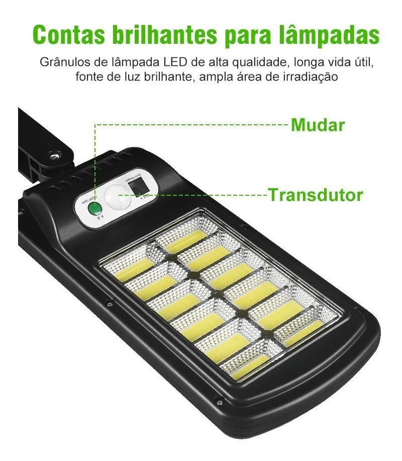 Luminária Solar Refletor Led 100w Poste Sensor 160 Leds Cob - 3