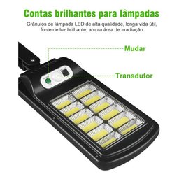 Luminária Solar Refletor Led 100w Poste Sensor 160 Leds Cob - 3