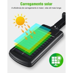Luminária Solar Refletor Led 100w Poste Sensor 160 Leds Cob - 4