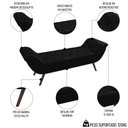 Ver imagem 3 de Puff Recamier Calçadeira 140cm Pés Palito Madeira Venêto P02 Sintético Preto - Mpozenato