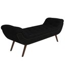 Ver imagem 1 de Puff Recamier Calçadeira 140cm Pés Palito Madeira Venêto P02 Sintético Preto - Mpozenato