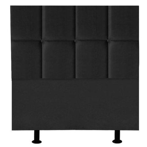 Cabeceira Cama Box Solteiro Estofada Poliana 90 Cm Suede:preto