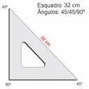 Ver imagem 6 de Esquadro Acrílico Profissional 45/45/90 Desenho Técnico 32cm