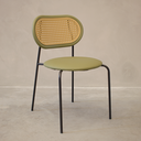 Ver imagem 7 de Cadeira Jantar Velvet Encosto Rattan Assento Estofado Verde