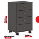 Ver imagem 3 de Gaveteiro 4 Gavetas Presence 