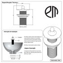 Ver imagem 6 de Válvula Lavatório Dourada Fosco Metal Pia Banheiro Ralo 7/8