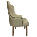 Ver imagem 3 de Cadeira Maju Suede Bege Rosado com Tacha - Dominic Decor