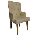 Ver imagem 1 de Cadeira Maju Suede Bege Rosado com Tacha - Dominic Decor