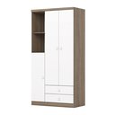 Ver imagem 3 de Guarda Roupa 3 Portas 2 Gavetas 2 Nichos Bala de Menta Cor Flex Branco/Rústico