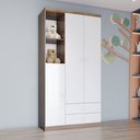 Ver imagem 1 de Guarda Roupa 3 Portas 2 Gavetas 2 Nichos Bala de Menta Cor Flex Branco/Rústico