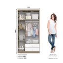 Ver imagem 4 de Guarda Roupa 3 Portas 2 Gavetas 2 Nichos Bala de Menta Cor Flex Branco/Rústico