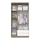 Ver imagem 5 de Guarda Roupa 3 Portas 2 Gavetas 2 Nichos Bala de Menta Cor Flex Branco/Rústico