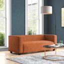Ver imagem 1 de Sofá Namoradeira Amsterdam 1,40m Veludo Terracota - Inova Decorações