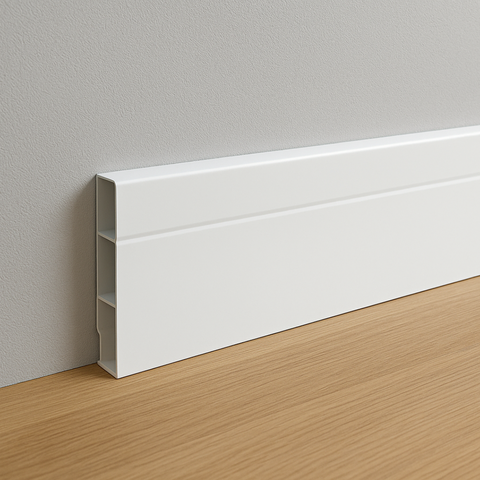 Rodapé PVC 5 Barras Branco Impermeável Premium Fácil Instalação 10 Metros