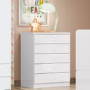 Ver imagem 1 de Cômoda Infantil 5 Gavetas Bala de Menta Branco