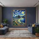 Ver imagem 4 de Quadro Canvas Rio de Janeiro Van Gogh 70x50cm Mold Branca