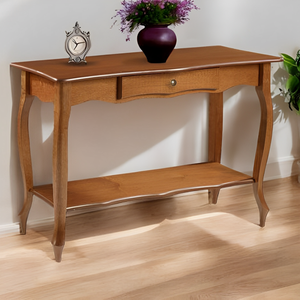 Aparador para Sala Sevilha com Gaveta, Prateleira e Pés Luiz Xv - Imbuia Glazer