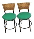 Ver imagem 1 de Kit 2 Banquetas Baixa de Cozinha Encosto Junco
