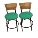 Ver imagem 1 de Kit 2 Banquetas Baixa de Cozinha Encosto Junco