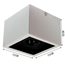 Spot Plafon Sobrepor Alumínio Recuado Branco com Preto Mr16 Gu10 - 2