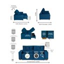 Ver imagem 4 de Sofá Baú Retrátil e Reclinável 5 Lugares 250cm Veludo Nobre La Plata Yescasa