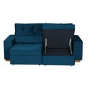 Ver imagem 6 de Sofá Baú Retrátil e Reclinável 5 Lugares 250cm Veludo Nobre La Plata Yescasa